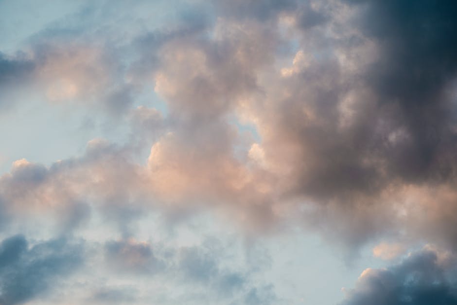 Serene pastel clouds floating in the sky, captured in Hırvatistan.