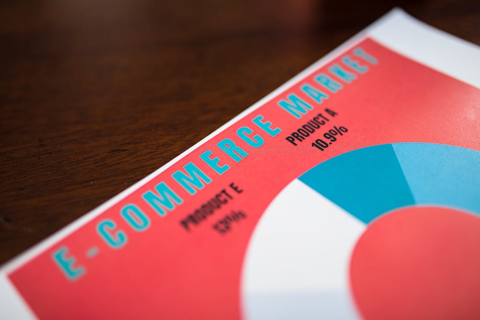 Close-up of a vibrant e-commerce market analysis pie chart showcasing product performance.